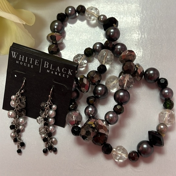 🖤WHITE HOUSE BLACK MARKET JEWELRY - 3 BRACELETS & MATCHING 2” EARRINGS SET🖤 - Picture 12 of 12